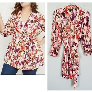 LANE BRYANT Floral Kimono Top/Robe Sz 14/16 Multi-functional